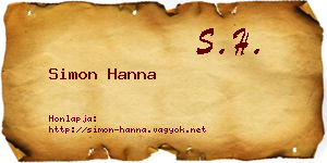 Simon Hanna névjegykártya
